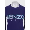 Purple jumper with signature print