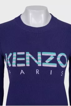 Purple jumper with signature print