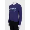 Purple jumper with signature print