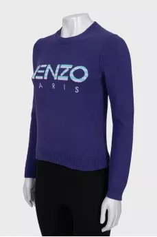 Purple jumper with signature print
