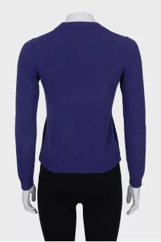Purple jumper with signature print