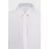 Straight-cut silk button-down shirt