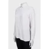 Straight-cut silk button-down shirt