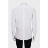 Straight-cut silk button-down shirt