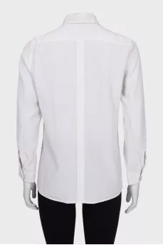 Straight-cut silk button-down shirt