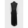 Silk dress with pleated hem