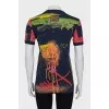T-shirt with a combined print