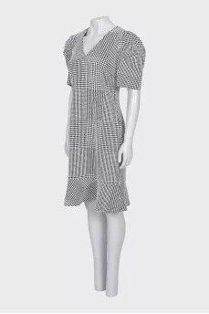 Black and white dress with puff sleeves