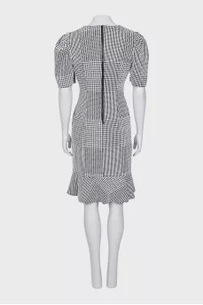 Black and white dress with puff sleeves
