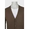 Men's green cardigan