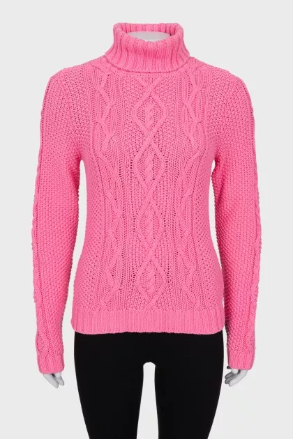 Рожевий в'язаний светр