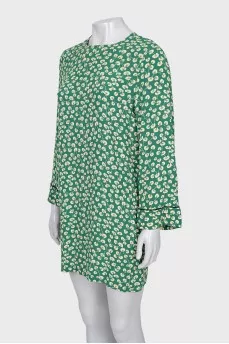 Green dress with floral print