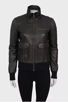 Green leather jacket