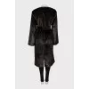 Brown fur coat with a belt