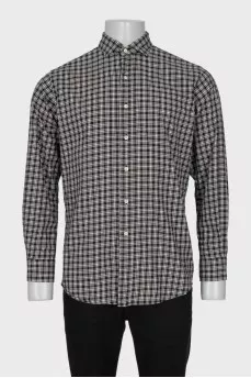 Men's black and white checkered shirt