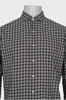 Men's black and white checkered shirt