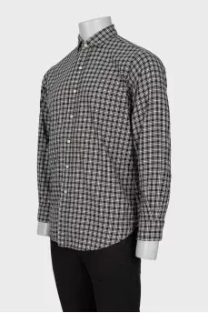 Men's black and white checkered shirt