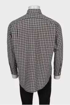 Men's black and white checkered shirt