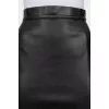 Black faux leather maxi skirt