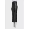 Black faux leather maxi skirt