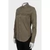 Button-down shirt with a ripped effect