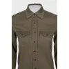 Button-down shirt with a ripped effect