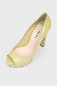 Vintage Patent Peep Toe Pumps