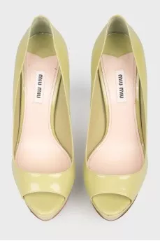 Vintage Patent Peep Toe Pumps
