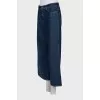Wide-leg blue jeans