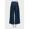 Wide-leg blue jeans