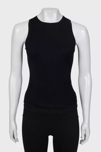 Black ribbed top