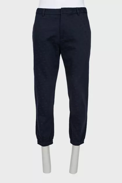 Men's tapered trousers with monogram
