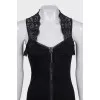 Fitted dress with lace