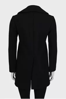 Black double-breasted coat