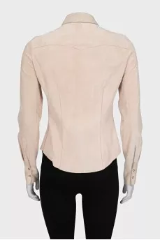 Suede shirt with buttons