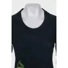 Black knitted t-shirt with print