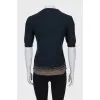 Black knitted t-shirt with print