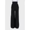 Black wool and cashmere trousers