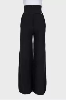 Black wool and cashmere trousers