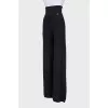 Black wool and cashmere trousers