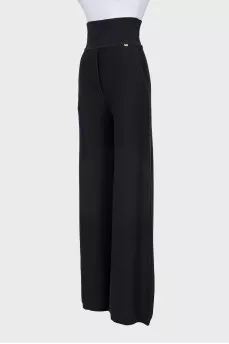 Black wool and cashmere trousers