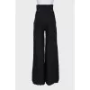 Black wool and cashmere trousers