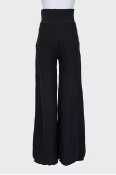 Black wool and cashmere trousers