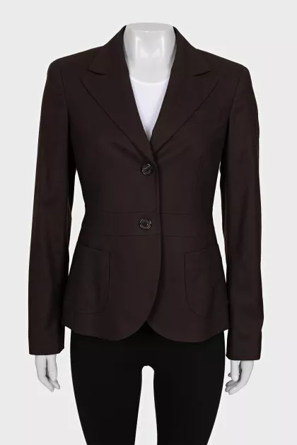 Fitted jacket with patch pockets