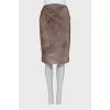 Suede pencil skirt
