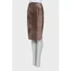 Suede pencil skirt