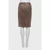 Suede pencil skirt