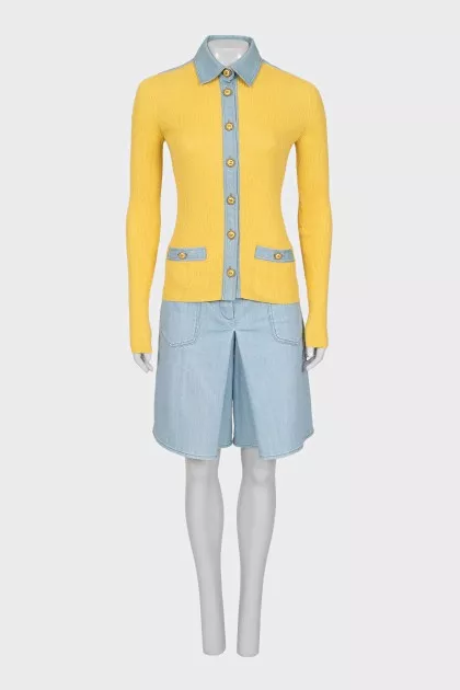 Cardigan and shorts suit
