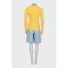 Cardigan and shorts suit
