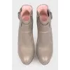Leather ankle boots with buckle